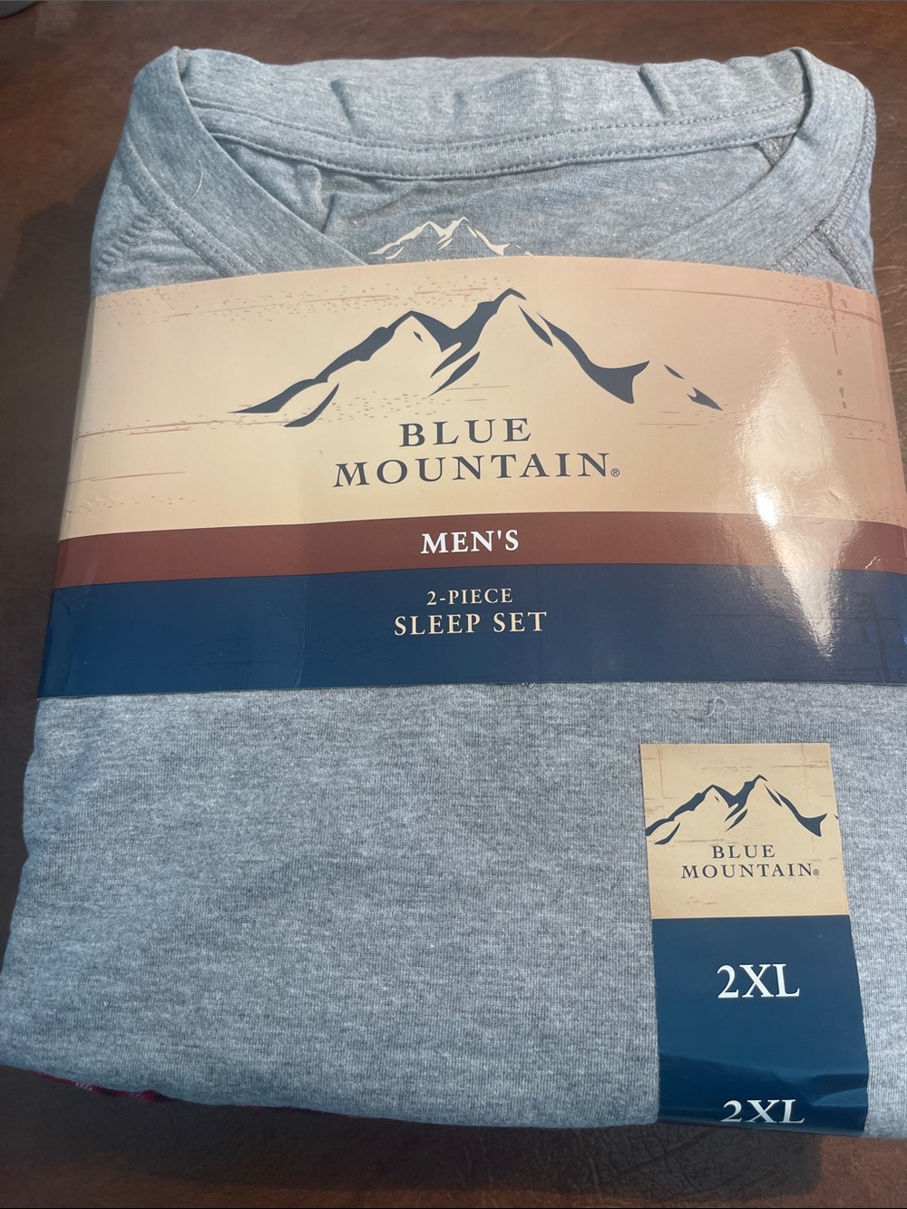 Blue Mountain Men's Heather Gray & Red Plaid 2-piece Sleep Set Sleep 2XL NEW